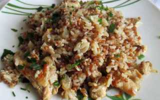 Вкусный ужин из куриного филе с рисом и гречкой: пошагово с фото