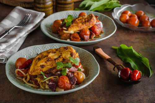 как потушить курицу с овощами